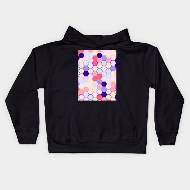 Cute hexagon pastle pattern Kids Hoodie by Yarafantasyart